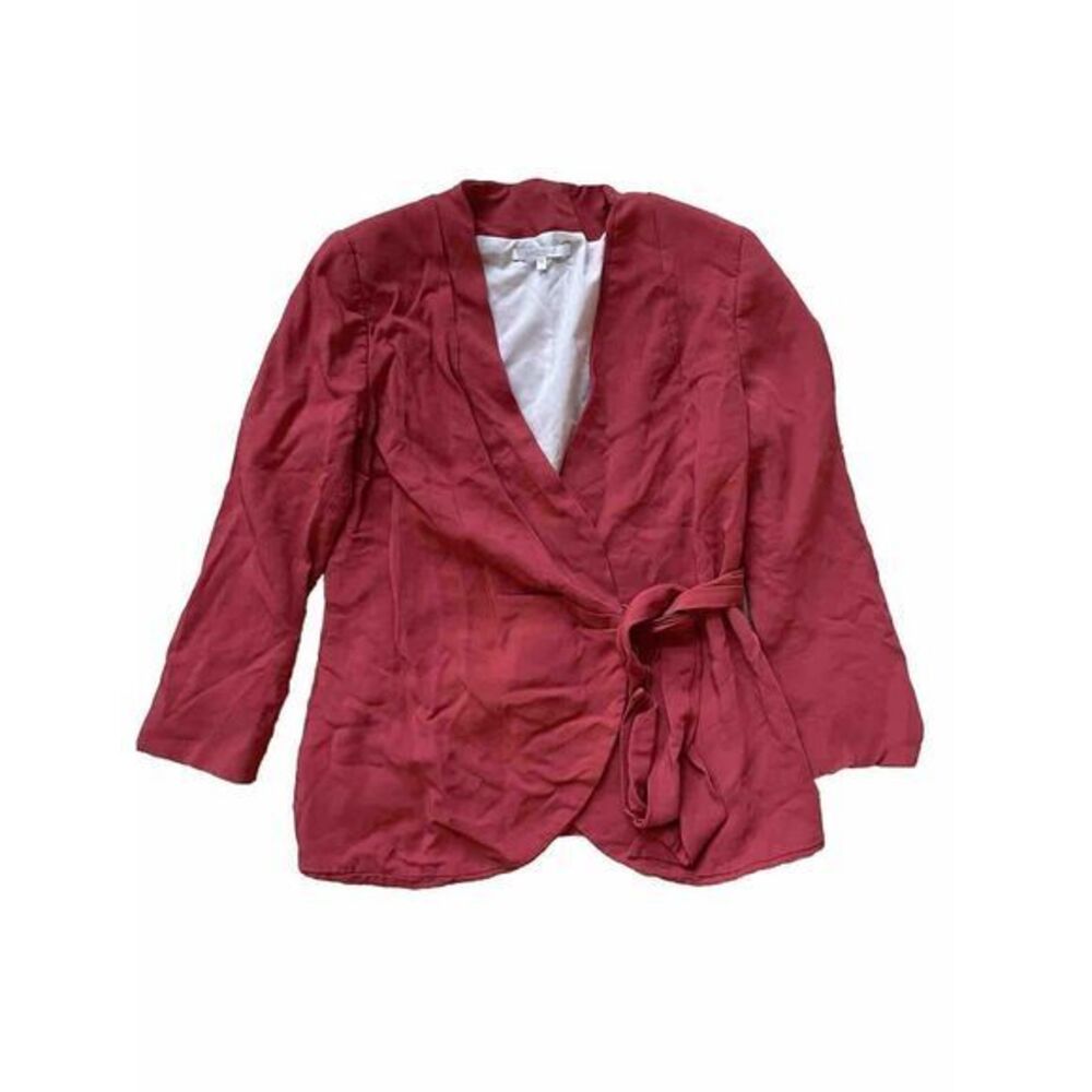 SANTORELLI Red Blazer With Waistband size 50 US M Made in Italy